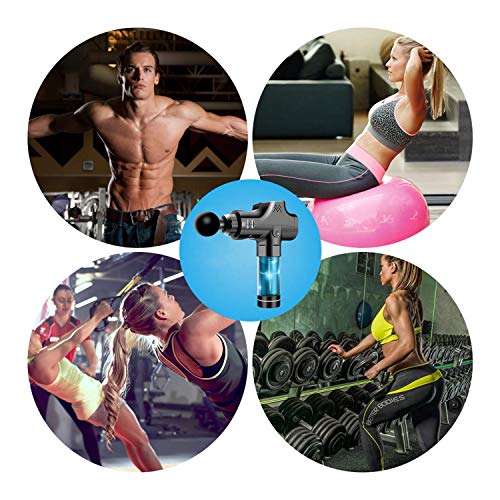 Massage Gun Deep Tissue Percussion Muscle Massager for Pain Relief, Handheld Electric Body Massager with 20 Adjustable Speed, 6 Head, Quiet & Comfortable Muscle Soreness Relieves - Thumbnail 5