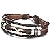 Besteel Charm Genuine Leather Bracelet for Men Wrist Wraps Bracelet Braided Cuff Bangle Adjustable 7-9 inches 2pcs a Set