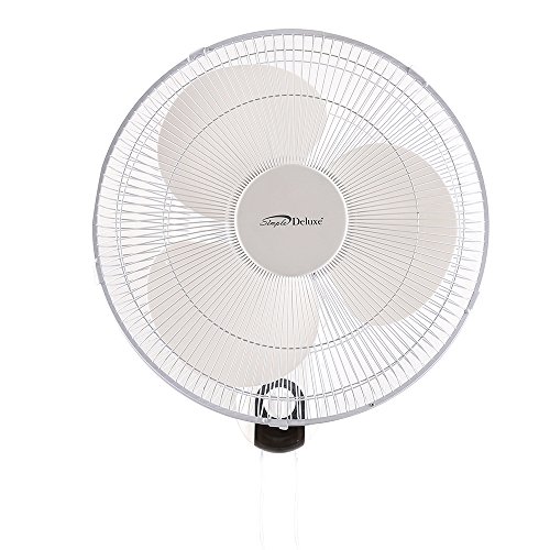 Heavy Duty Quiet Stainless 16-Inch Wall Mount Oscillating Fan by Simple Deluxe