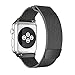 HILIMNY Compatible for Apple Watch Band 38mm 40mm 42mm 44mm, Stainless Steel Mesh Milanese Sport Wristband Loop with Adjustable Magnet Clasp for iWatch Series 1/2/3/4,Black