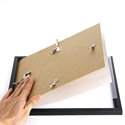 11x17 Poster Picture Frame Black Legal Sized Paper to Display 11x17 inch (Without Mat) Memorabilia, Certificates, Awards, Medals and Photos Wall Mounting Frame P8H