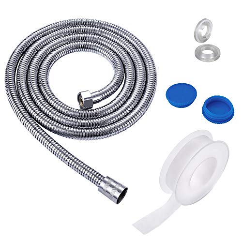 Lmaytech Shower Hose, 79 Inches Longlife Metallic Hose, Extra Long Stainless Steel Handheld Shower Hose, Showerhead Hose Replacement with Solid Brass Connector