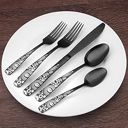 Matte Black Silverware Set, Bysta 20-Piece