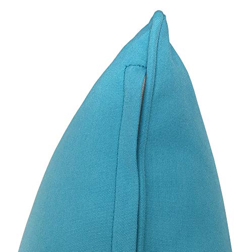 Vanteriam 2 Pack Decorative Outdoor Solid Waterproof Throw Pillow Cover with Piping, Accent Pillow case for Outdoor Patio Furniture Set, Square 18''x18'' Sky Blue - Thumbnail 2