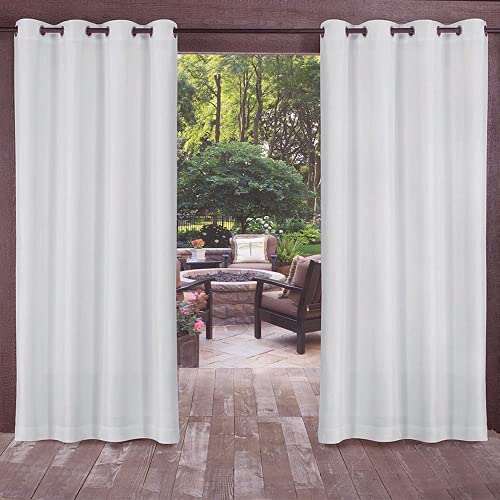 ele ELEOPTION 4 x 132 x 275 cm Outdoor Waterproof UV Protection Curtain with Eyelets Blackout for Garden, Patio, Balcony, White