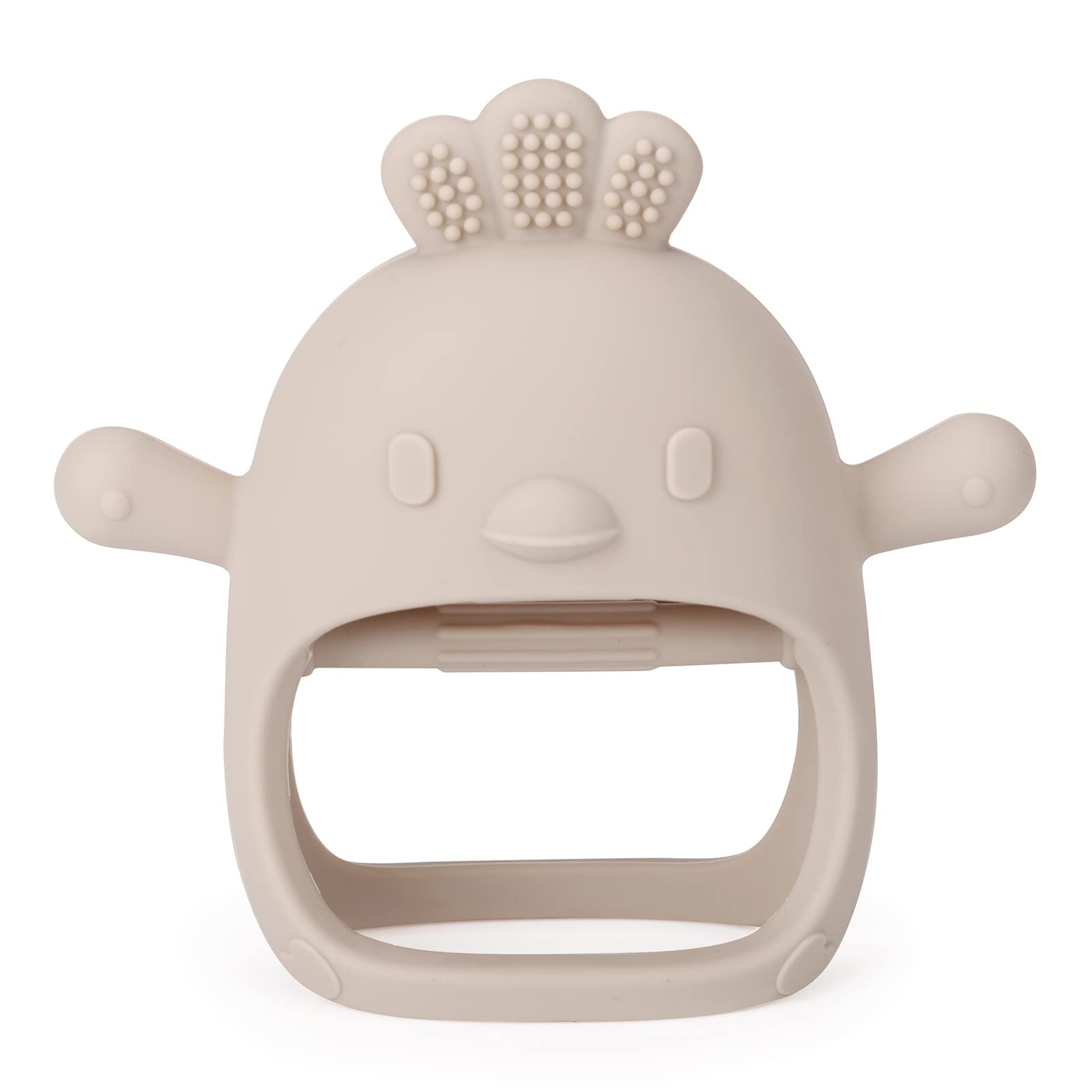 Photo 1 of Socub Silicone Baby Teether Toys for Infants 3-6 6-12 Months, BPA Free Anti-Drop Silicone Mitten Teething Toy, Baby Chew Toys for Sucking Needs, Newborn Essentials & Baby Shower Gifts Girls(Beige)