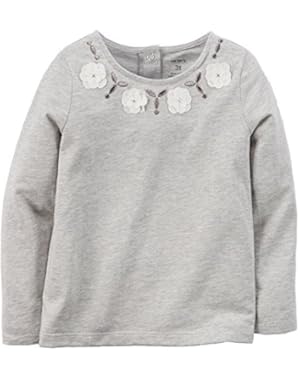 Baby Girls' Rosette Tee - Grey - 6 Months