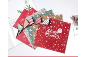 sorkwo 400 Sheets Christmas Origami Paper Colorful Folding Paper Arts and Crafts Squares Paper Thousand Paper Cranes for Christmas Decorative