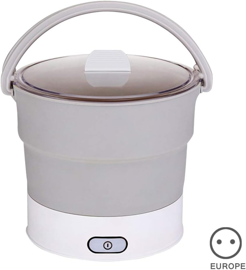 Lakote Foldable Electric Portable Steamer Hot Pot Cooker Kettle Boil Dual Voltage for Kitchen (EU)