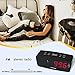 Digital LED USB Alarm Clock Radio with FM Radio, Dual USB Chargers, Large 1.2” Display, Snooze, Sleep Timer, Dimmer and Battery Backup for bedrooms