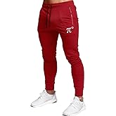 Wangdo Men's Joggers Sweatpants Gym Training Workout Pants Slim Fit with Zipper Pockets