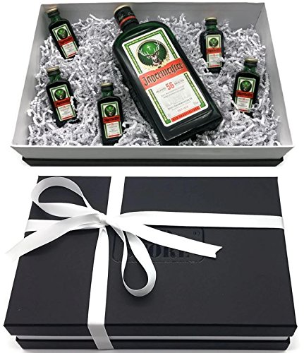 Jägermeister Geschenkset 1x07l + 5x0,02l Shots verpackt in hochwertigem Geschenkkarton - perfekt z.B. als Partygeschenk