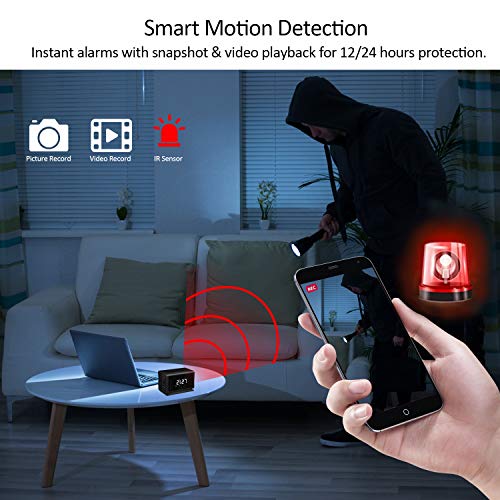 Hidden Camera Miota Spy Camera Wireless Security Nanny Cam with 1080P Full HD, WiFi, Night Vision, Motion Detection, Bluetooth Speaker,FM Radio,Cell Phone App,No Sound Recording