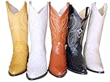 Ostrich Design Genuine Leather Handcrafted Cowboy Men Western Boots