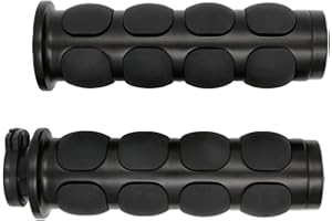 HADAXT Motorcycle Hand Grips 1 inch 25mm Universal Non-Slip Handlebar Throttle Grips Black Chrome for Harley Davidson Street Glide Sportster 883 Road King Dyna Electra Glide Softail Fatboy