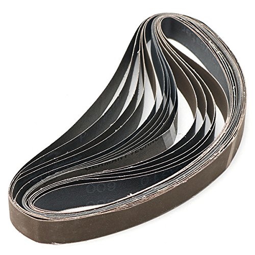 MASUNN 15pcs 25x762mm Sanding Belts 600/800/1000 Grit Aluminum Oxide Sanding Belts