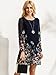 Floerns Women's Casual Floral Print Chiffon Sleeve A-Line Shift Mini Dresses Navy Blue-2 XL