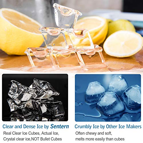 Sentern Portable Countertop Clear Ice Maker Stainless Steel Ice Making