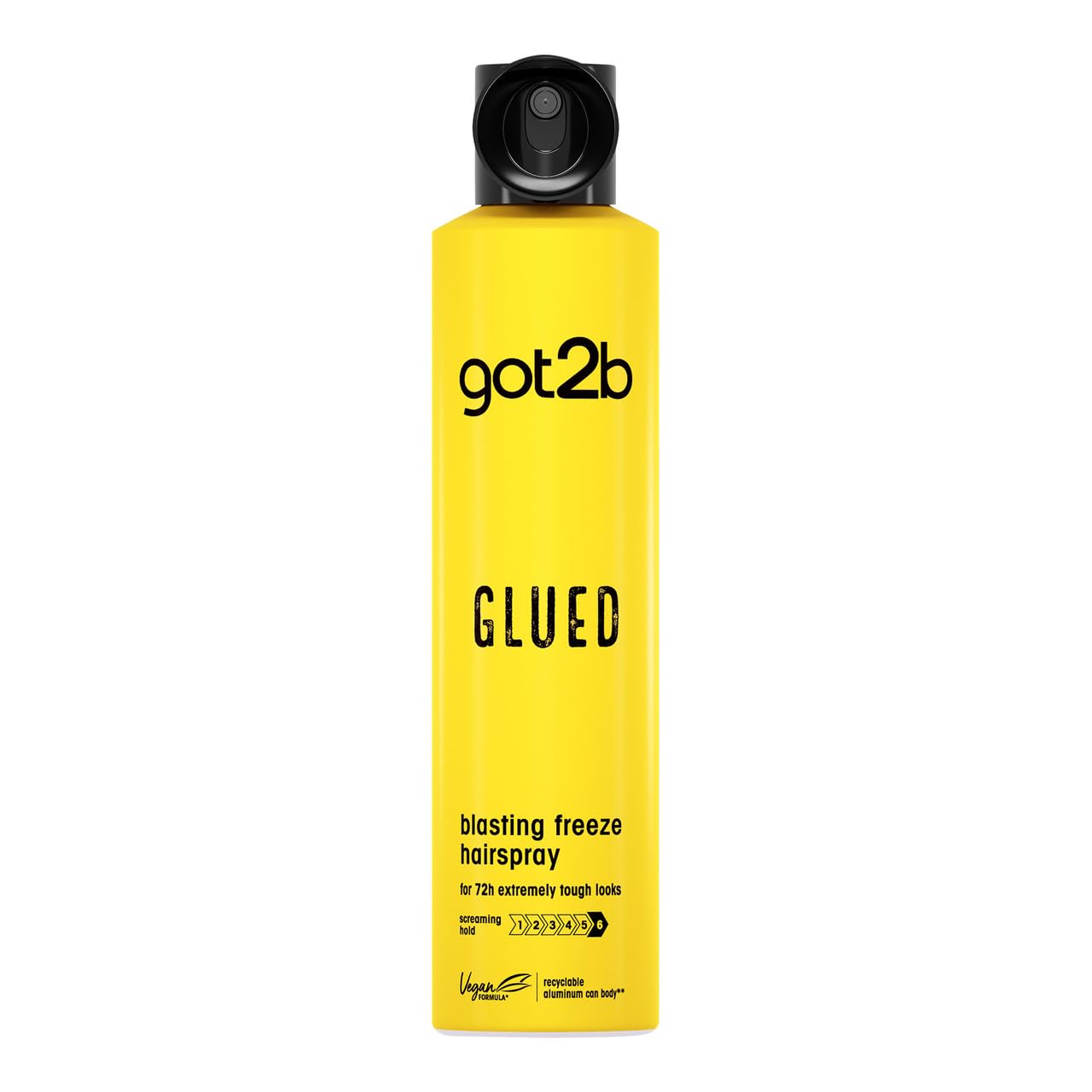 got2b Glued Blasting Freeze Hairspray 300 ml, Glued Hairspray for up to 72h Ultra Strong Hold, Hairspray got2b, For Extreme Hairstyles, Vegan Formula
