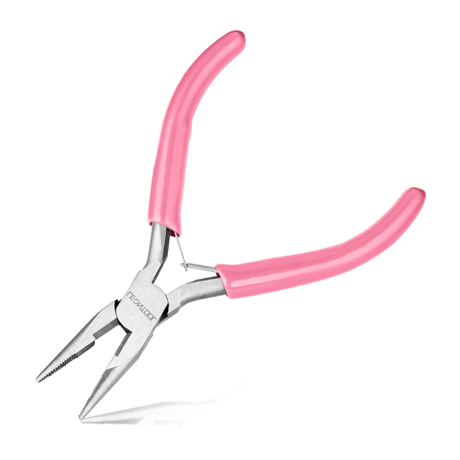 LEONTOOL 5-Inch Long Nose Pliers with Wire Cutter Long Needle Nose Pliers for Jewelry Making Serrated Jaws Small Chain Nose Pliers Jewelry Making Supplies for Bending Small Object Gripping