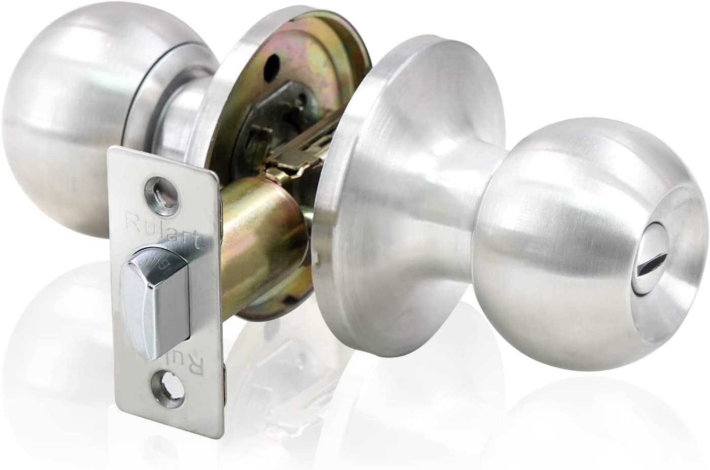 Photo 1 of Rulart Door Knob Lock Key Bedroom - Keyed Door Knob Lock Interior and Exterior Bathroom Doorknob,Bedroom Entry Door Knobs with Lock and Key?Satin Stainless Steel Standard Door knob Lock ?Silver?