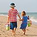 Newisland Beach Toys Set, 18 Piece Sand Toys with Series Sand Mold Kits, Bucket, Shovel, Water Can, Rake & Reusable Zippered Bag