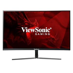ViewSonic VX2458-C-MHD 24 Inch Full HD Curved Monitor with AMD FreeSync, 144Hz, 1ms, DVI, HDMI, DisplayPort, Eye Care for Home Entertainment and Gaming