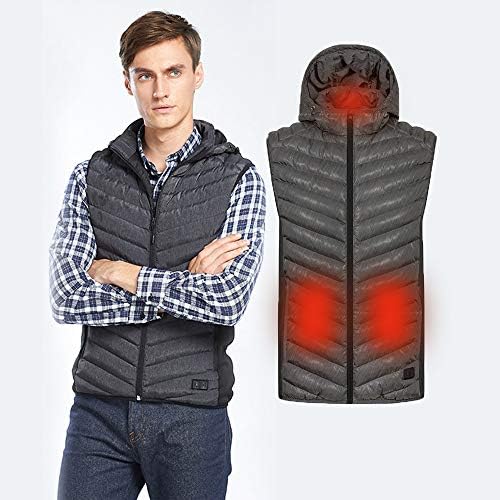 MAOMAOQUEENss Soft Heated Vest Outdoor Men Electric Heated Vest USB Heating Vest Winter Thermal Cloth Feather Camping Hiking Warm Hunting Jacket for Outdoor Camping Hiking Hunting,Gray-L