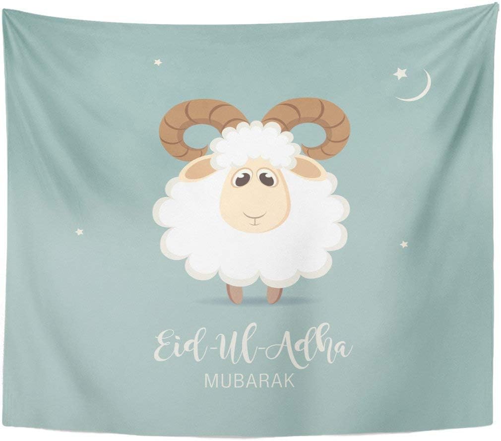 Tapestry Sheep for Community Festival of Sacrifice Eid Ul Adha Happy Home Decor Wall Hanging for Living Room Bedroom Dorm 50x60 Inches