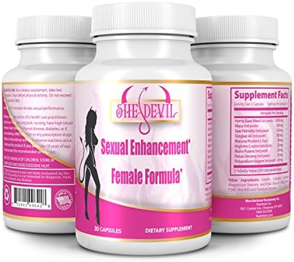 She Devil Sexual Enhancement Supplement (30 Capsules) All Natural Female Formula – Contains Horny Goat Weed, Maca, Tongkat Ali. Boost Sex Drive, Pleasure, Low Libido and Arousal