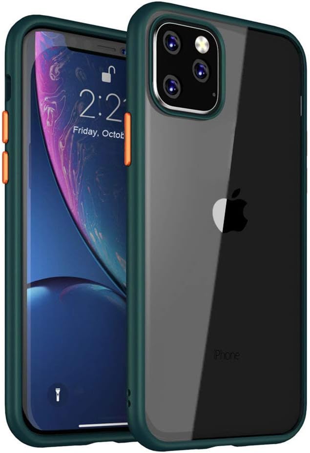 Case for iPhone 11 Pro Max 6.5 inch 2019,JanCalm Shockproof Clear Case with Hard PC Shield + Soft TPU Bumper Cover for iPhone 11 Pro Max (Midnight Green)