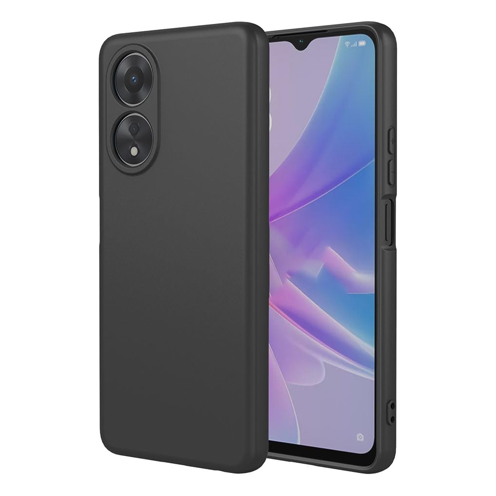 SEAHAI Case for OPPO A17 / OPPO A17K, Ultra Thin Silky-Soft Touch Liquid Silicone Phone Cover with Shockproof Airbag Design, Premium TPU Bumper Fashion Case - Black