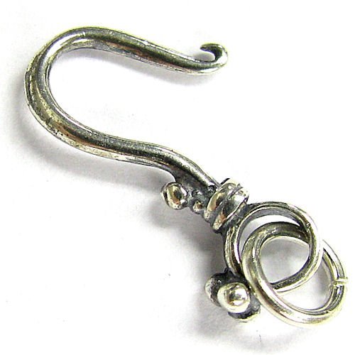 4 pcs Sterling Silver Flower Hook Toggle Bead Clasp/Findings/Antique