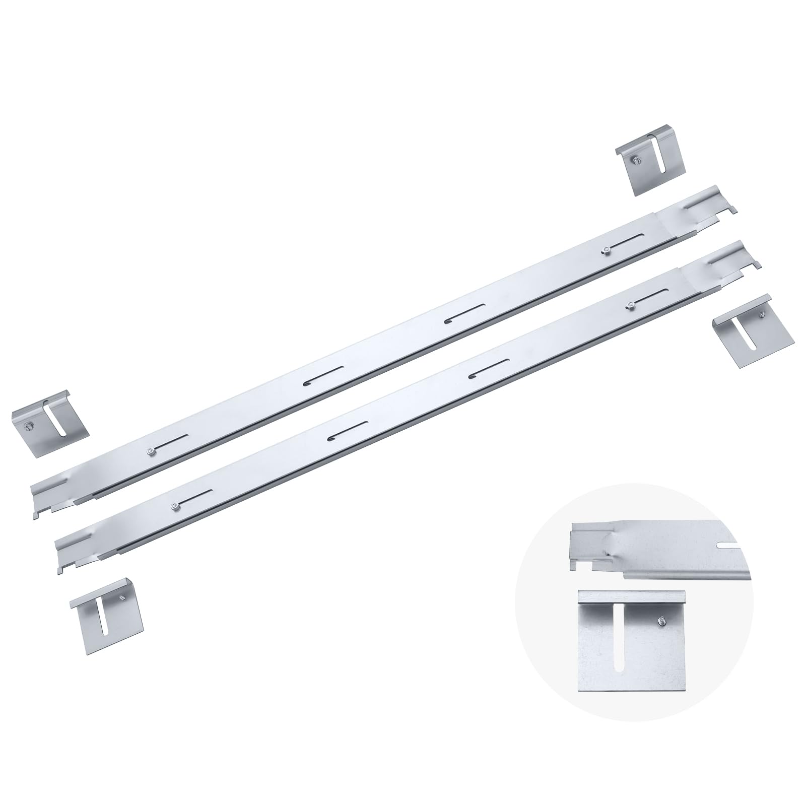 Photo 1 of GlikCeil 2 Pcs 26'' to 40. 5'' Adjustable File Bar for Inside a File Cabinet Drawer Cabinet Rails Left to Right Dimension (Silver)