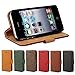 iPhone 4 case,iPhone 4s wallet Case, Wallet Leather Folio [ Slim Fit ] [ Heavy Duty Protection ] Soft TPU Back Kickstand Case for iPhone 4 / 4s with Magnetic Closure and Wrist Strap - Brown