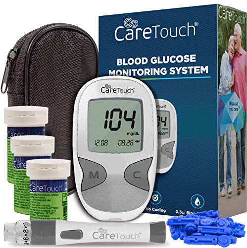 Care Touch Diabetes Blood Sugar Kit - Care Touch Blood Glucose Meter, 150 Blood Test Strips, 1 Lancing Device, 30 Gauge Lancets - with Carrying Case