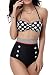 Zxzy Women's Vintage Polka Dot High Waist Bikini Swimsuit