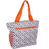SilverHooks Womens Greek Key Beach Tote Shopper Bag