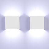 Glighone 2 Pcs LED Wall Lights Up Down Modern Aluminum 6W 6000K Cool White view 5