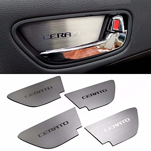 Acrylic Inside Door Handle Metal Hair-Line Interior Garnish 4Pcs With Skull Badge For Kia 2013-2015 Cerato/ Forte / K3 Sold by Good Forum
