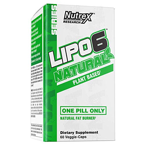 Nutrex Research Lipo-6 Natural | Plant Based All Natural Fat Burner | Coffea Robusta, Cocoa Extract, Ashwagandha, Apple Cider Vinegar, Grains of Paradise | 60 Count