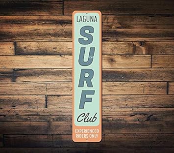 Qidushop Surf Club Vertikales Schild Mit Familienname Erfahrene