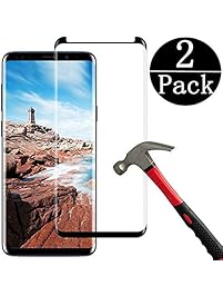 EcoPestuGo Compatible (Black) for Galaxy S9 Plus Tempered Glass Screen Protector, EcoPestuGo [2 Pack][Half Screen] Case Friendly,Anti-Scratch,Anti-Fingerprint,Bubble Free Compatible S9 Plus