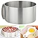 Adjustable Retractable Cake Ring Set, 6 to 12 Inch Stainless Steel Circle Round Mousse Tiramisu Mold with 1PC Egg White Separator 1PC Cake Edge Smoother Decorating Scraper Cutter(3 IN 1)