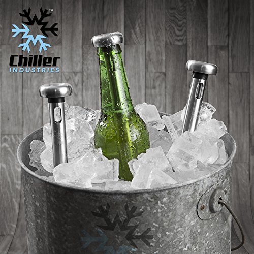 Beer Chiller By Chiller Industries 2 Pack / BuiltIn Bottle Opener / Stainless Steel Drink