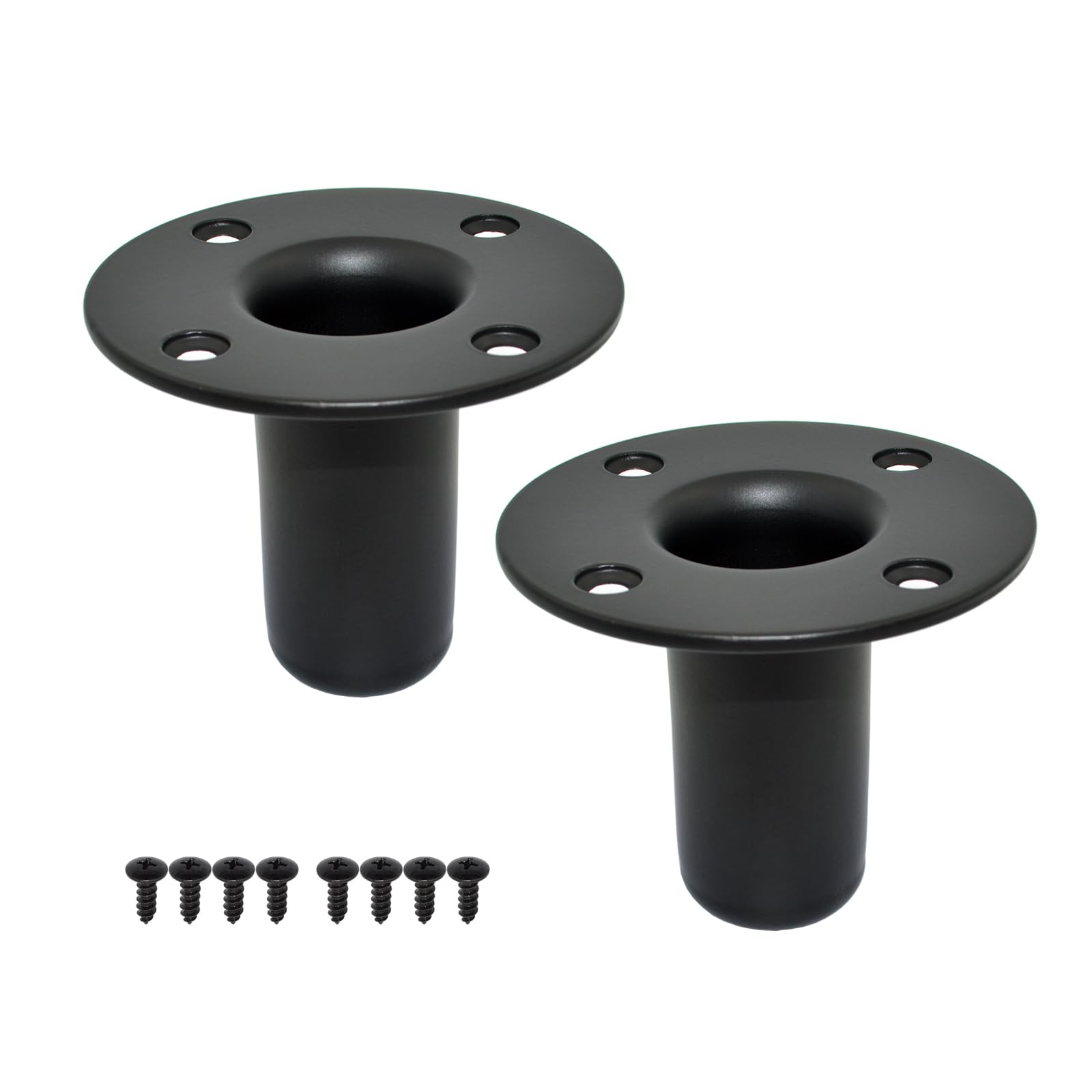 Howonder Speaker Stand Top Hat 4.13 x 3.29 Inches, Metal Speaker Cabinet Mast Mount, PA/DJ Tripod Speaker Stand Mounts Adapter 105 x 85 mm (2 Packs Black)
