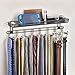 mDesign Closet Wall Mount Men's Accessory Storage Organizer Rack - Holds Belts, Neck Ties, Watches, Change, Sunglasses, Wallets - 8 Hooks and Basket - 2 Pack - Bronze