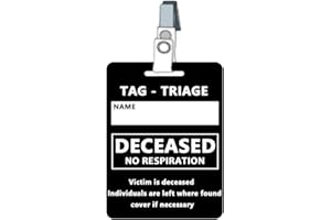 BAOZENP Emergency Triage Tag Card, Black:Deceased, 4.7"L x 3"W, 5 Pcs