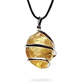 AYANA Citrine Gemstone Pendant Necklace | Natural Crystal Healing | Stone of Joy, Promotes happiness, Wealth, and Abundance | Handmade with Ethically Sourced Raw Natural Pure Gemstone