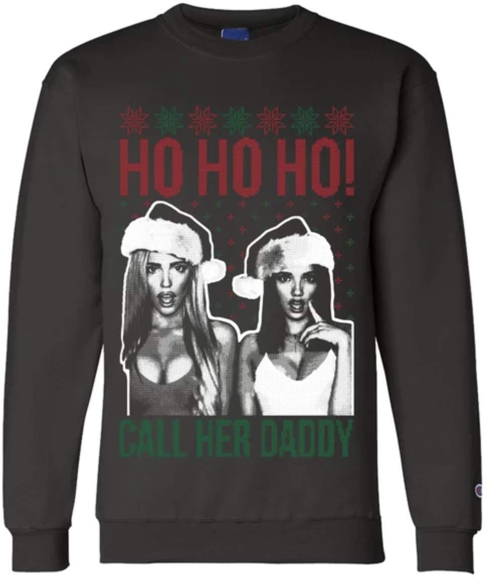 Call Her Daddy Ho Ho Ho Ugly Sweater Black X Large Amazon In Clothing Accessories